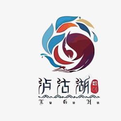 泸沽湖景区泸沽湖旅游景点LOGO矢量图图标高清图片