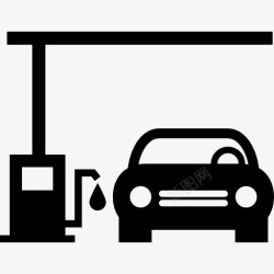 汽车汽油车在一个加油站图标高清图片