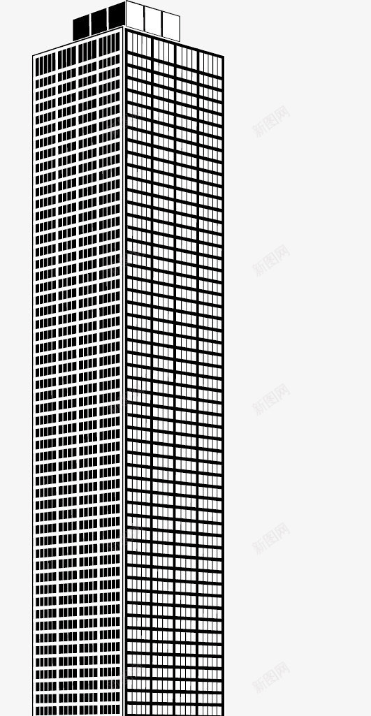 黑白建筑楼房png免抠素材_新图网 https://ixintu.com 建筑 楼房 高楼大厦 黑白