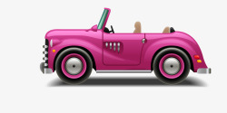 卡通手绘粉色的汽车素材