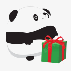 卡通熊猫礼盒素材