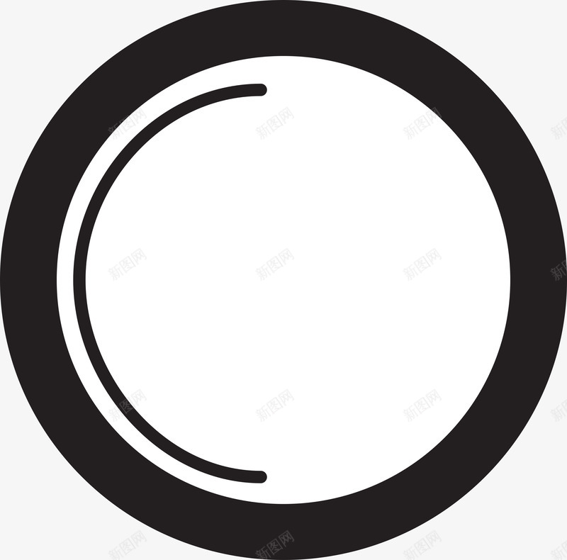 黑白手绘圆盘png免抠素材_新图网 https://ixintu.com 图案设计 圆盘 填色练习 盘子 黑白餐盘