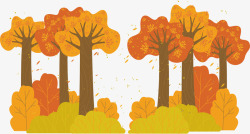 秋日树林落叶的树林高清图片
