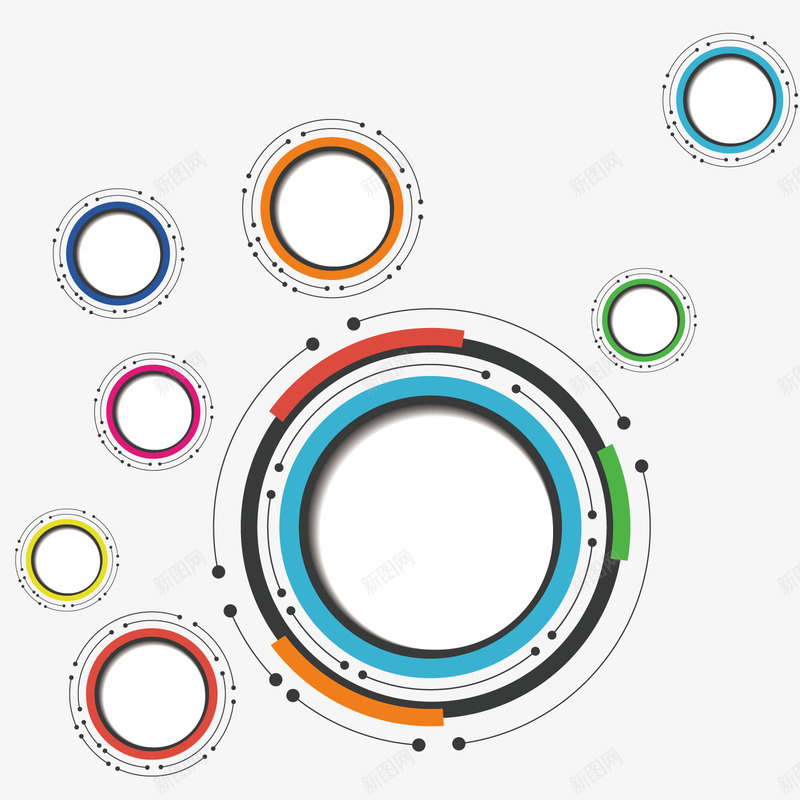 图表信息模版png免抠素材_新图网 https://ixintu.com 信息 图表 圆圈 科技