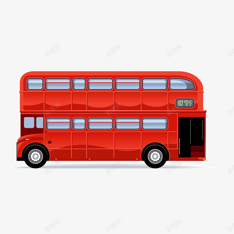 卡通红色的巴士矢量图ai免抠素材_新图网 https://ixintu.com 卡通 巴士设计 汽车设计 红色 车辆设计 矢量图