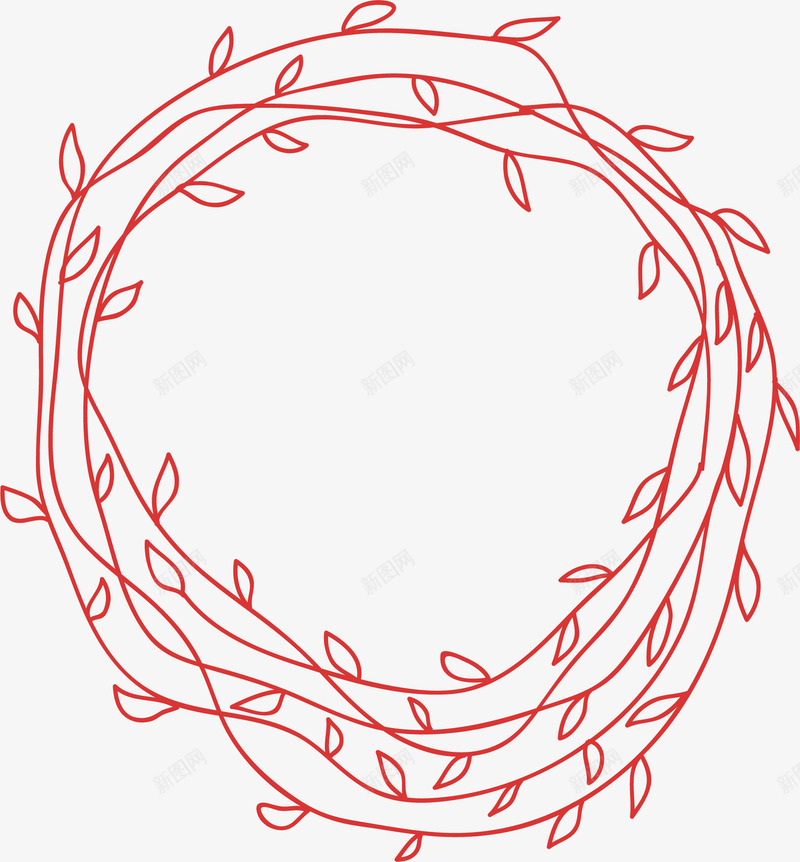 圆圈的红色边条png免抠素材_新图网 https://ixintu.com 古典边条 叶子 圆圈 欧式边条 红色边条下载 装饰边条