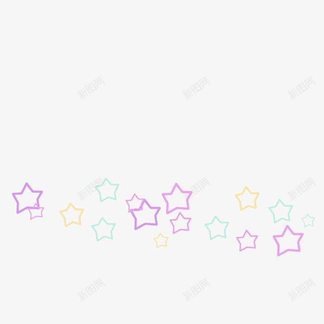 一串装饰小星星卡通手绘png免抠素材_新图网 https://ixintu.com 天空 小星星 星星 装饰