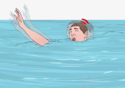 溺水的人卡通海边旅游溺水高清图片