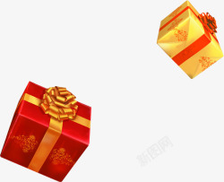 红色金色礼盒光棍节素材