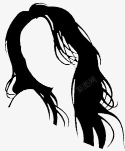 波浪型黑白女士长波浪卷发型高清图片