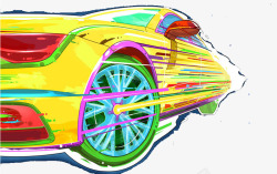 彩色汽车插画矢量图素材