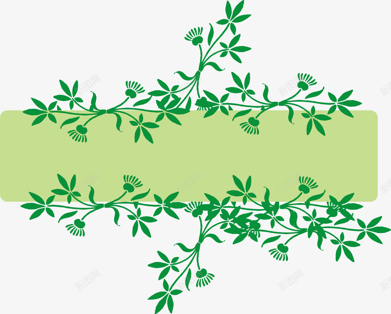 绿色植物标签png免抠素材_新图网 https://ixintu.com 文本框 标签 标题栏 植物