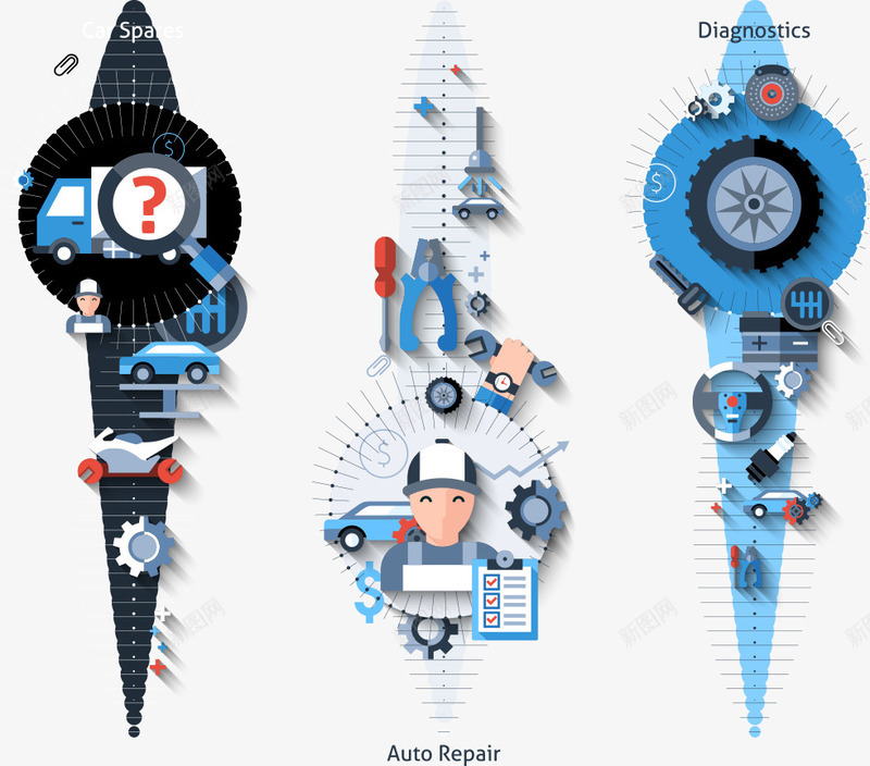漂亮的维修图矢量图ai免抠素材_新图网 https://ixintu.com 卡通汽修 汽修 汽车维修 矢量汽修 维修 维修工人 矢量图