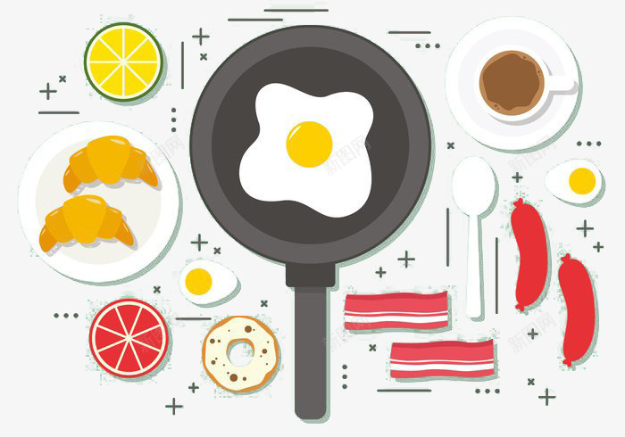 平煎鸡蛋早餐插图png免抠素材_新图网 https://ixintu.com png图片 健康早餐 早餐 早饭 煎蛋