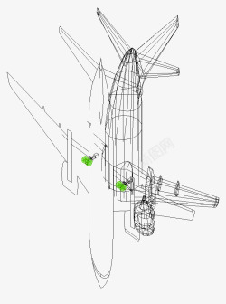 带线稿的模型飞机模型线稿高清图片