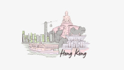 香港涂鸦和垃圾背景插画矢量图素材