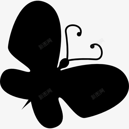 蝴蝶的黑色形状旋转右图标png_新图网 https://ixintu.com 动物 形状 昆虫 蝴蝶 轮廓 黑色