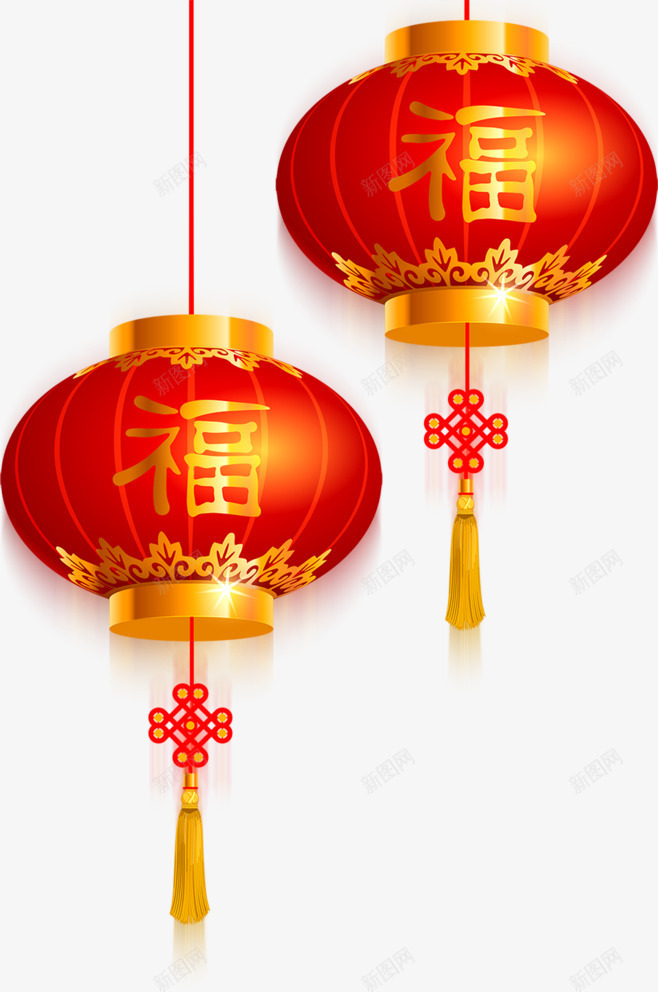 春节红色灯笼装饰png免抠素材_新图网 https://ixintu.com 春节 灯笼 红色 装饰