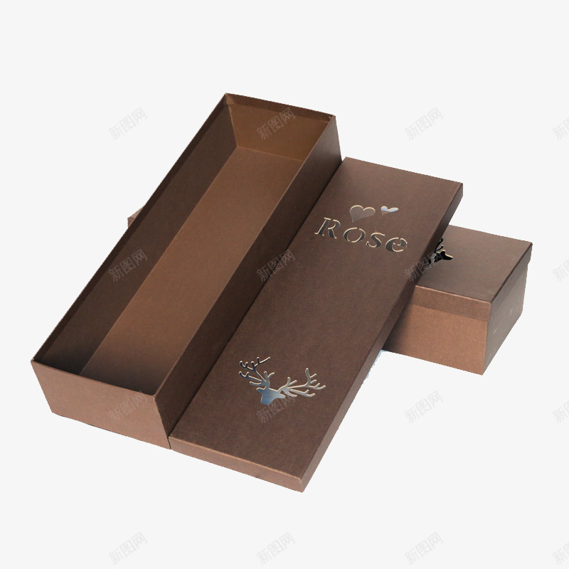 褐色花盒png免抠素材_新图网 https://ixintu.com png图片 产品实物 礼盒 精美盒子 花盒 长方形