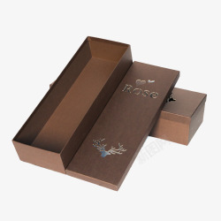 方形绒布花盒褐色花盒高清图片