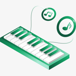 绿色钢琴键模型素材