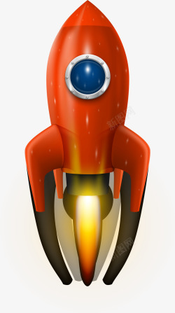 质感火箭卡通红色火箭高清图片