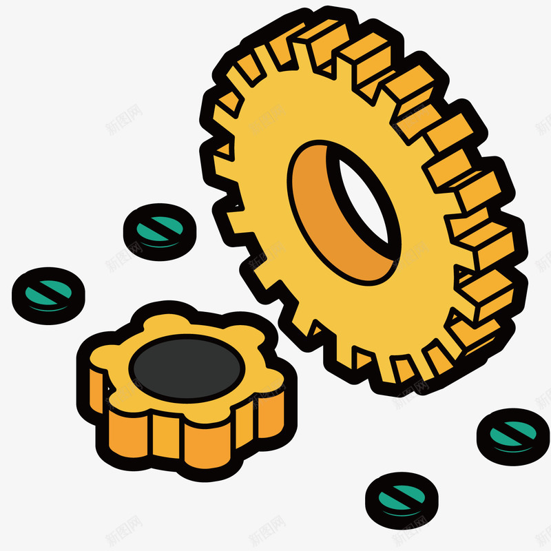 工具齿轮png免抠素材_新图网 https://ixintu.com 图形 形状 机械物体 模型 轮子