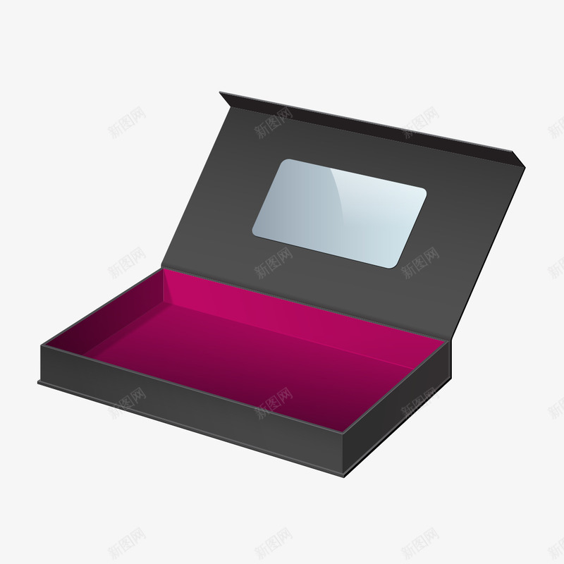 黑色盒子盒型png免抠素材_新图网 https://ixintu.com 时尚 模型 盒型 盒子 礼盒 简约 贴图 透明 黑色
