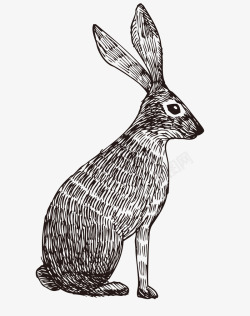 高清长耳朵长耳朵LOGO可爱兔子手绘素描矢量图图标高清图片