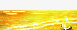 金黄色沙滩背景黄色天空背景高清图片