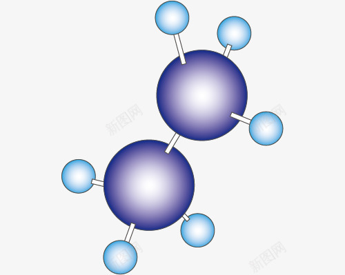 乙烷球棍模型png免抠素材_新图网 https://ixintu.com 乙烷 乙烷球棍 手绘 模型 蓝色 高分子