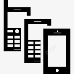 集团电话手机组三种不同的模式图标高清图片