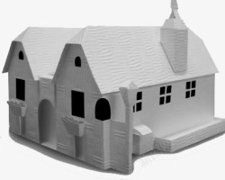 手工大型别墅白色3D建模高清图片