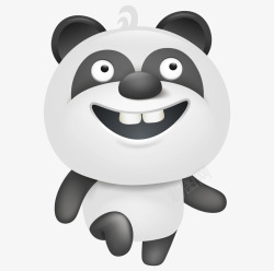 熊猫形象手绘卡通黑白熊猫高清图片