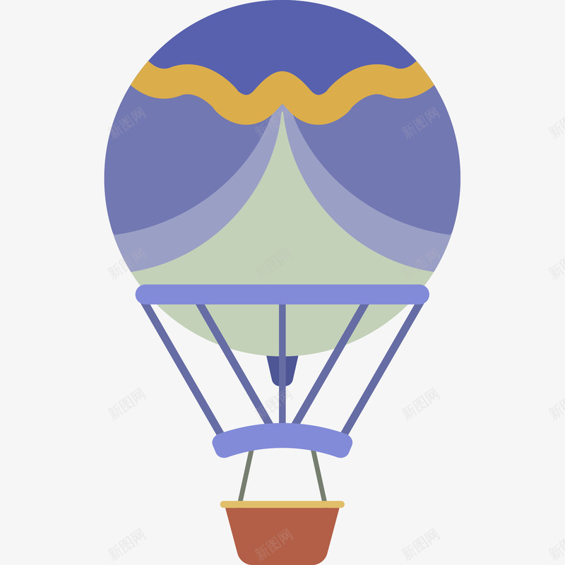 卡通热气球png免抠素材_新图网 https://ixintu.com 卡通 热气球 蓝色 蚊帐形状