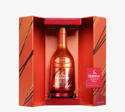 轩尼诗红色盒子内的洋酒高清图片
