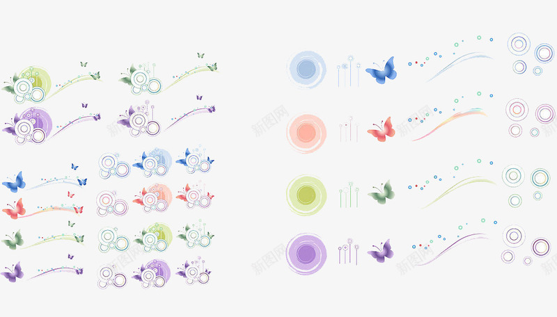 彩色蝴蝶装饰图案png免抠素材_新图网 https://ixintu.com 圆圈 彩色 蝴蝶 装饰图案