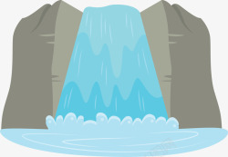 假山瀑布夏天旅游假山流水矢量图高清图片