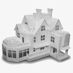纸模型3D建筑模型房屋高清图片