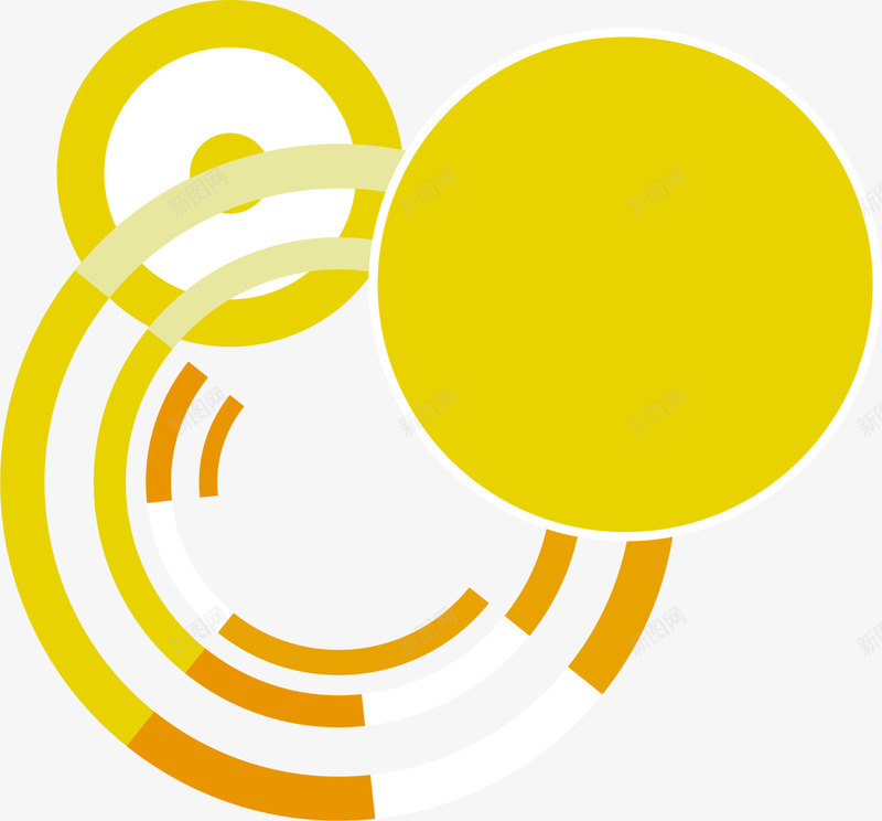 黄色圆圈标志png免抠素材_新图网 https://ixintu.com 圆环 拼接圆环 简约标志 装饰图案 黄色圆圈 黄色圆环
