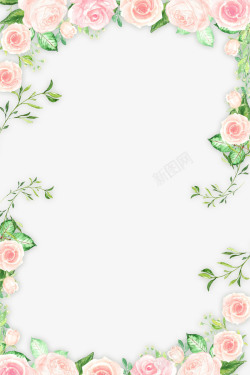 浪漫粉色浪漫花朵边框高清图片