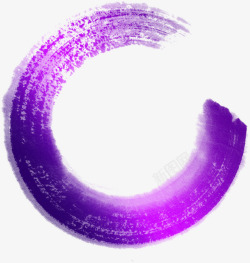 紫色水墨画半圆七夕素材
