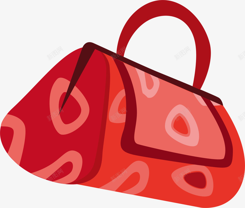 手绘红色包包手提包png免抠素材_新图网 https://ixintu.com 创意 圆圈 手绘包包 水彩手提包 渐变 红色包包