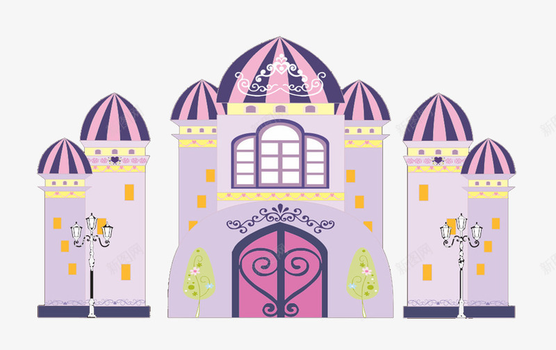 粉色城堡png免抠素材_新图网 https://ixintu.com 传说 公主风 城堡 天空乌云 童话 粉色 美丽