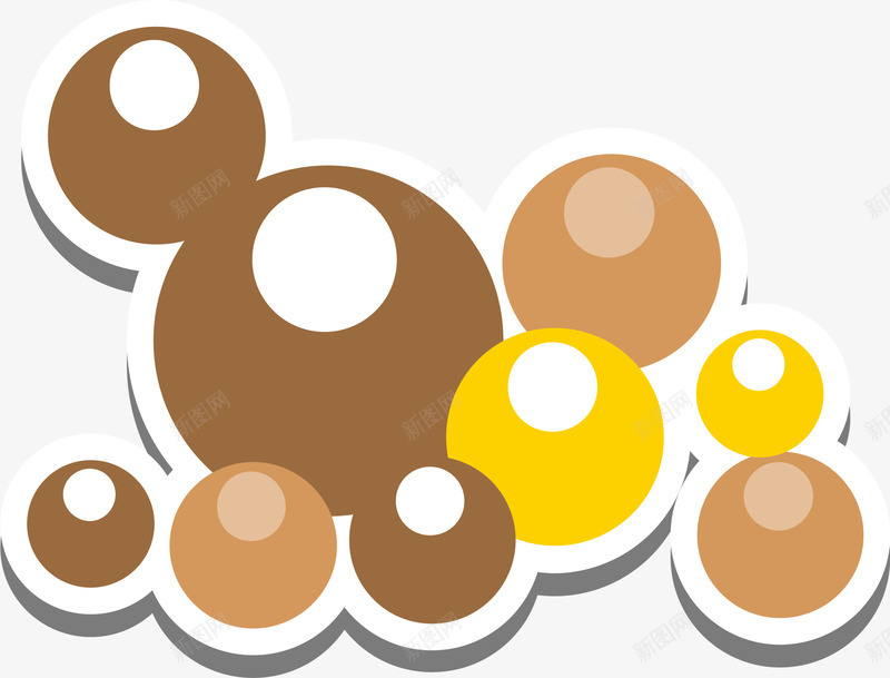 咖啡色卡通圆圈png免抠素材_新图网 https://ixintu.com 卡通圆圈 咖啡色圆圈 糖果 糖豆 组合圆环 装饰图案