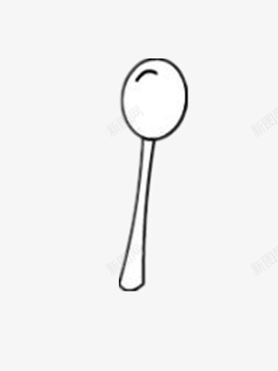 简笔画勺子png免抠素材_新图网 https://ixintu.com 小巧 汤勺 简单 黑白