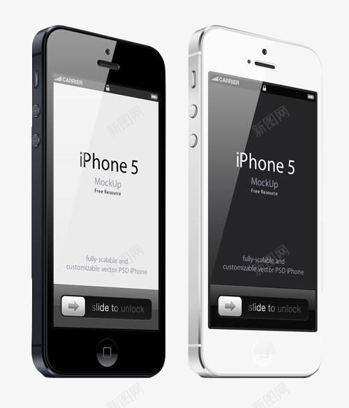 苹果5样机透明png免抠素材_新图网 https://ixintu.com 平面 手机 苹果 苹果样机 设计 黑白