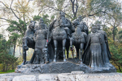 晋祠山西太原晋祠雕塑高清图片