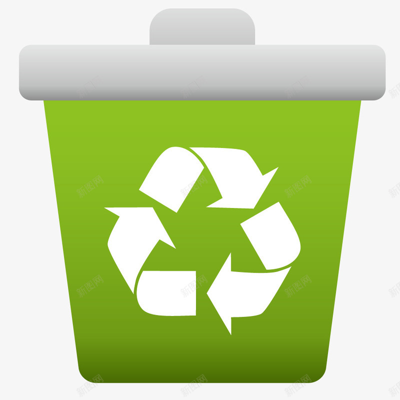 垃圾桶png免抠素材_新图网 https://ixintu.com 回收 循环 模型 环保 绿色