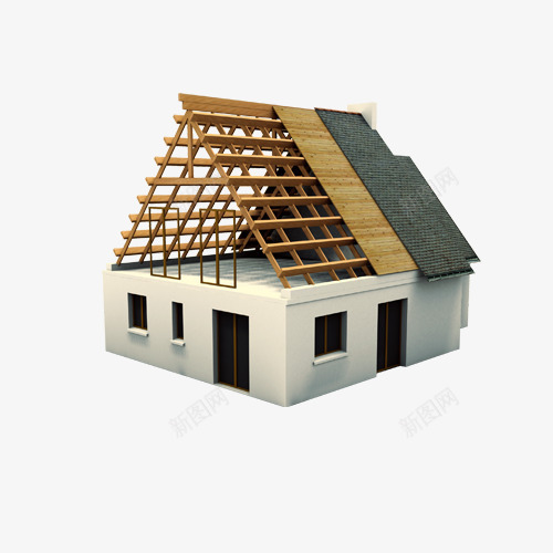 房子模型png免抠素材_新图网 https://ixintu.com 元素 广告设计 房子模型与图纸 灰色